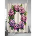 thumbnail image 5 of Shower Curtains Pink Wreath Bath Curtain Linen Background Waterproof Bathroom Shower Curtain Set with Hooks Decoration 72 x 84 Inches, 5 of 7