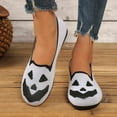 thumbnail image 2 of Women Halloween Pumpkin Shoes Ghost Pattern Loafers Soft Comfortable Knitted Slip on Flats Cute Spooky, 2 of 9