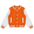 thumbnail image 3 of TiaoBug Kids Boys Plain Jacket Varsity Baseball Retro Coats Track Top Outwear Orange 9-10, 3 of 7
