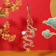 thumbnail image 1 of WIFKLSIIPG Exquisite Chinese Dragon Keychain High Grade Metal with Glistening Pearls and High End, 1 of 5