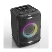 Panasonic BMAX5 Portable Wireless Bluetooth Party Speaker with Karaoke Mic & Guitar Inputs, Multicolor Light Show and Chain Connection (Black)