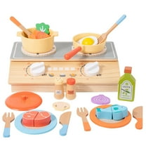 FastXmas Wooden Play Cooking Set, Kitchen Pretend Play Food Toys Set for Kids Toddlers, Wooden Kitchen Accessories Toys Set ,Cooking Toys Gifts for 3 4 5 Years Old Girls Boys