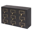 thumbnail image 1 of Kate and Laurel Apothecary Wood Desk Drawer Set, 9 Drawers, Rustic Black, 1 of 4