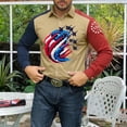thumbnail image 3 of 250 Anniversary USA Mens Buttons Down Shirt Long Sleeve 4th of July Shirts Casual Patriotic Usa Flag Graphic Lapel Soft Tops, 3 of 4