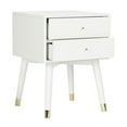 thumbnail image 2 of Safavieh Lyla 2-Drawer Mid-Century Retro Night Stand, White/Gold, 2 of 8