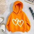 thumbnail image 3 of Mercatoo Girls Cute Hoodi𝐞s Heart Graphic Cotton Fleece Pullover Hoodi𝐞 Sweatshirts Teen Kids Loose Soft Outwear with Pockets, 3 of 5
