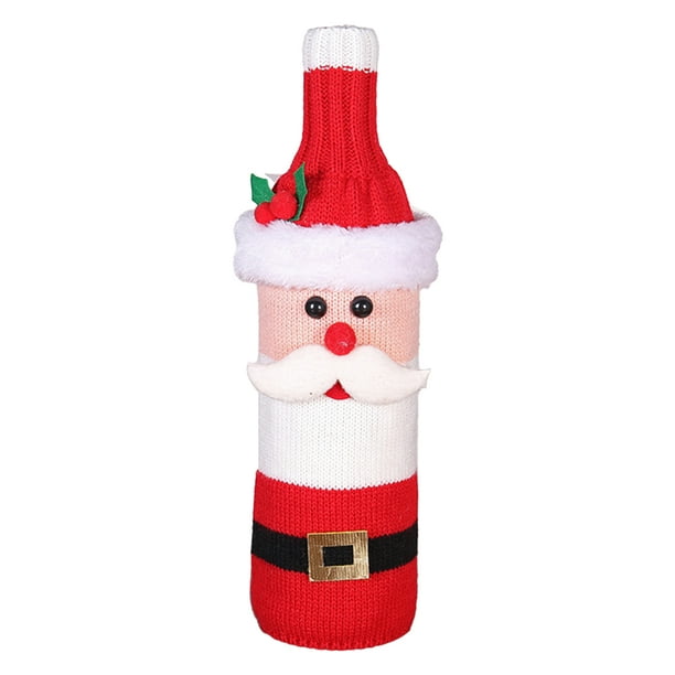 Cubierta navideña para botella de vino, suéter para botella de vino, decoración de mesa de cena de Navidad, regalo para decoraciones navideñas