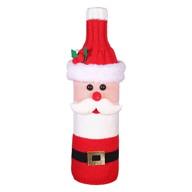Generic Festive Holiday Wine Bottle Sleeve for Christmas Decor - Santa & Snowman Designs, Soft Cloth Material, Hand-Washable, Ideal for Home, Restaurant, or Party Use