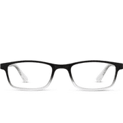Equate Unisex Reader Glasses with Case, Plastic Lens, Black and Clear Color, +2.00