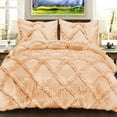 thumbnail image 4 of BedDecor 400TC 100% Egyptian Cotton 5PC Peach Twin/Twin XL Size Diamond Ruffle Duvet Cover Set, 4 of 4