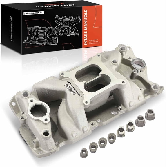 A-Premium Engine Dual Plane V8 Air Gap Intake Manifold Compatible with Chevy 350 SBC Small Block 4-barrel square bore, 1955-1995, 262 265 267 283 302 305 307 327 400