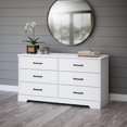 thumbnail image 2 of Prepac Rustic Ridge White 6-Drawer Dresser, 18.25"D x 53.25"W x 28.5"H, 2 of 7
