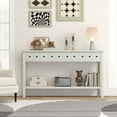 thumbnail image 2 of Costway Retro 4 Drawers and Open Shelf Console Table, White, 2 of 11
