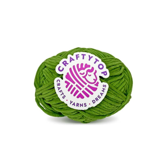 Craftytop™ Bulky Velvet Yarn #5 for Knitting & Crochet (Spring Sprout)