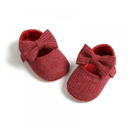 

Bullpiano 0-18M Infant Baby Girls Soft Sole Bowknot Princess Wedding Dress Prewalker Newborn Baby Sneaker Shoes