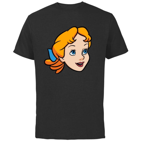 Disney Peter Pan Wendy Darling Big Face Costume - Short Sleeve Cotton T-Shirt for Adults - Customized-Black