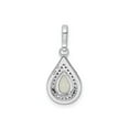 thumbnail image 3 of Sterling Silver Teardrop Opal Pendant Necklace for Women with Cubic Zirconia Halo, Elegant Pear Shape Jewelry for Formal and Everyday Wear, 3 of 6
