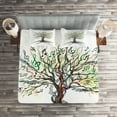 thumbnail image 2 of Ambesonne Music Quilted Coverlet 3 Pcs, Autumn Nature Tree Swirls, Queen Size, Multicolor, 2 of 2