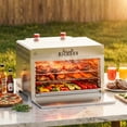thumbnail image 7 of BIG HORN OUTDOORS 1500℉ Dual Infrared Burner Steak Grill with Pizza Stone, Stainless Steel, 7 of 7