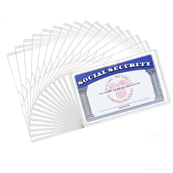 16pcs Social Security Card Protector Sleeves, Ultra Clear & Durable Waterproof SSN/New Medicare/Credit Card Holder, Soft ID/Debit/Credit/Index