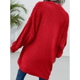 thumbnail image 3 of Women's Oversized Cardigan Sweater Front-Open Knitted Lantern Long Sleeve Thick Jacket, 3 of 6