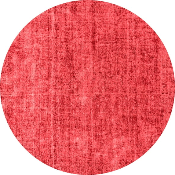 Ahgly Company Indoor Round Abstract Red Modern Area Rugs, 8' Round
