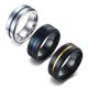 thumbnail image 5 of Anillos de hombre joyería de moda anillo de hombre de acero de titanio ranura entre acero inoxidable azul, 5 of 5