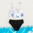 thumbnail image 4 of SDNall Girls Two Piece Swimsuit Set with Floral Prints for Summer Beach Shorts Size 10-12, 4 of 7