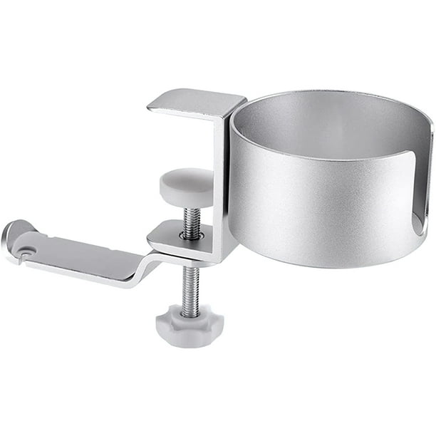 OUNONA Portavasos De Escritorio Con Soporte Para Audífonos Ajustable Plateado