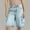 Sky Blue, variant on Hvot&aat Womens Straight Tube Washed Cargo Pants Casual Bermuda Shorts Hip Hop Trouser Leg Knee Length Denim Pants