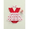 thumbnail image 2 of Kiapeise 2PCS Baby Girls Heart Pattern Sleeveless Romper Dress and Headdress, 2 of 8
