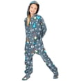 thumbnail image 3 of Footed Pajamas - Merry Gnomes Kids Hoodie Fleece One Piece - Kids - Small (Fits 4'2 - 4'5"), 3 of 5