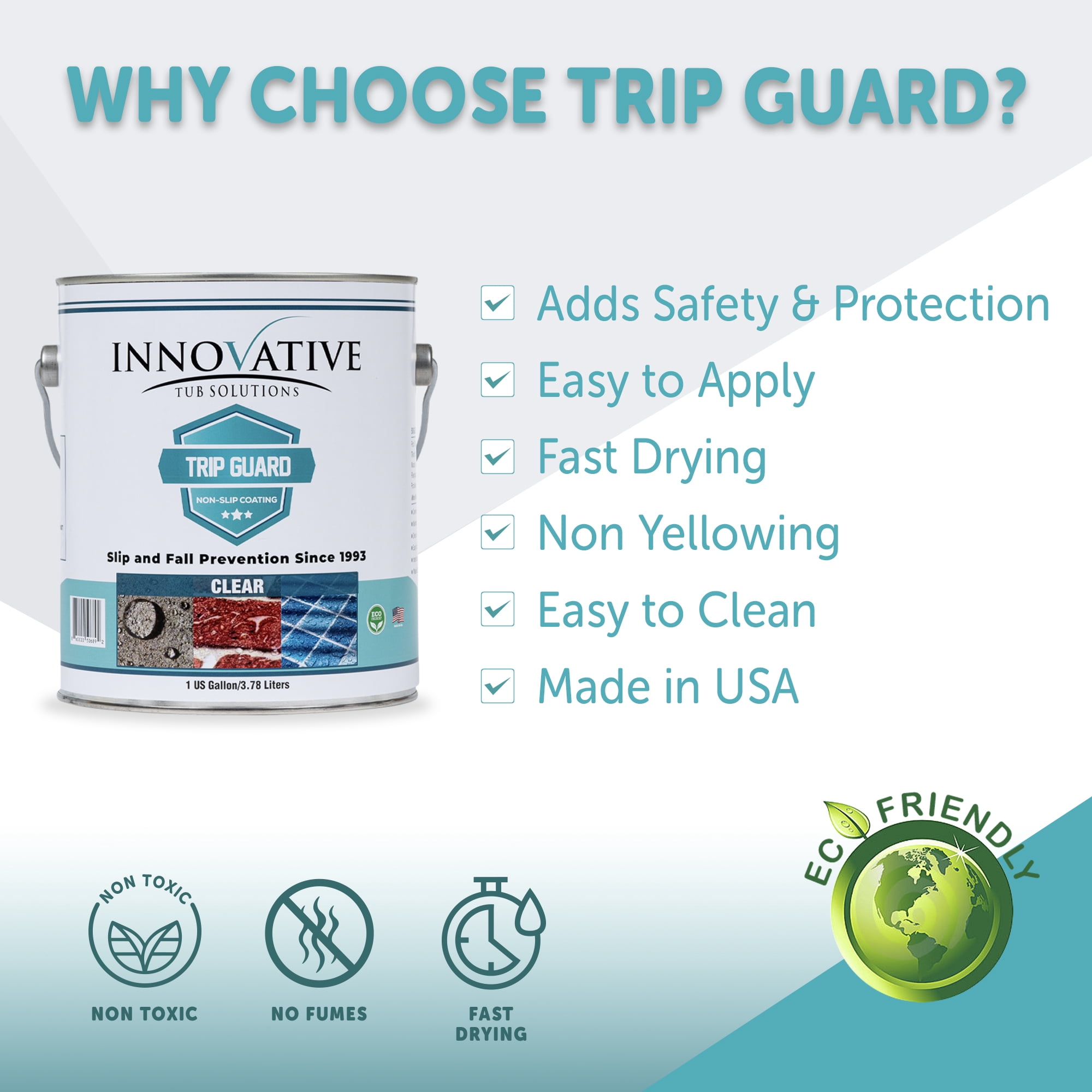 Trip Guard Clear Non Slip Multi-Surface/Floor Safety Coating - Gallon