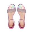 thumbnail image 5 of Sandalias casuales de plataforma con diseño de tiras cruzadas con diamantes en uniclor con correa ajustable al tobillo para mujer, 5 of 5