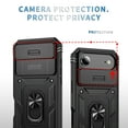 thumbnail image 3 of Rugged for iPhone Air Case with Camera Lens Sliding Cover Protective Phone Case with Rotated Ring Stand, Heavy Duty Shockproof Magnetic Car Mount Case for iPhone Air, Black, 3 of 9