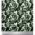 thumbnail image 1 of Soimoi Moss Georgette Fabric Leaves & Rose Flower Print Fabric by Yard 42 Inch Wide, 1 of 1