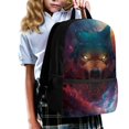 thumbnail image 3 of Uourmeti Colorful Wolf Pattern Adjustable Padded Straps Backpack, 17 Inchs Large Capacity School Backpack Personalized Student Bookbag for Men, 3 of 6