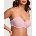 thumbnail image 2 of Women's Mesh Strapless Bra Sheer Unlined See Through Underwire Bras Plus Size, 2 of 4