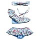 thumbnail image 1 of Traje de baño con volantes para niña pequeña, conjunto de bikini, ropa de playa de un hombro, traje de baño de princesa de 3 piezas, 4-5t, azul Feliz Sencillez, 1 of 5