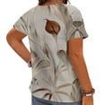 thumbnail image 2 of CLOOCL Women Blouses Calla Lily Retro Painting 3D Printed Short Sleeve Shirts Oversized, 2 of 6
