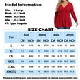 thumbnail image 5 of Plus Size V Neck Long Sleeve Tops for Women Solid Color Casual Pleated T-shirt Spring Autumn Lightweight Blouse,Female Plus Size Slim Fit Pullover Tops,L-36XL, 5 of 5