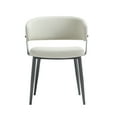 thumbnail image 1 of Luce Oatmeal Textured Leatherette Dining Chair with Metal Legs, 1 of 9
