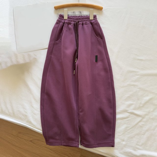 Drawstring Elastic Sweatpants Soft Purple Essentials Sweatpants Summer Fall Long Pants Size 7-8 Years Boys Pants