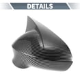 thumbnail image 3 of Cubierta de espejo lateral del conductor y pasajero trasero del automóvil para Seat Ibiza 4 par de fibra de carbono negra, 3 of 7