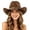 1-Coffee753, variant on XIAOCHA Womens Solid Suede Cowboy Hat Braided Trim Western Hats Outdoor Sun Protection Wide Brim Western Hat,Black