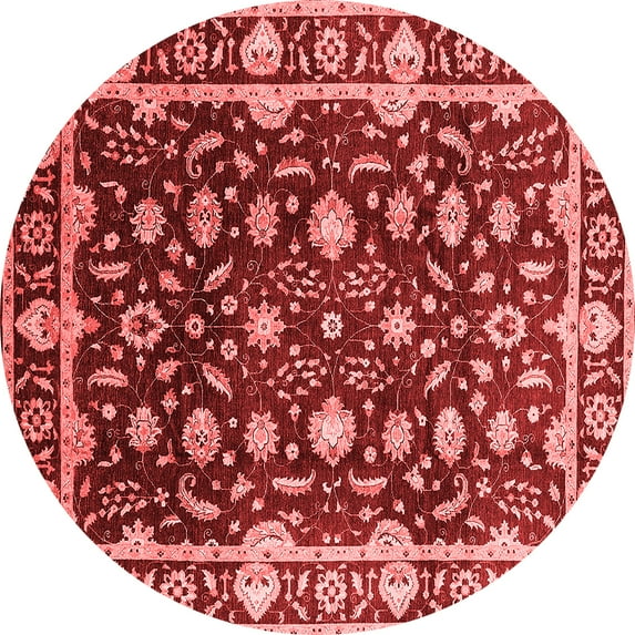 Ahgly Company Indoor Round Oriental Red Traditional Area Rugs, 3' Round