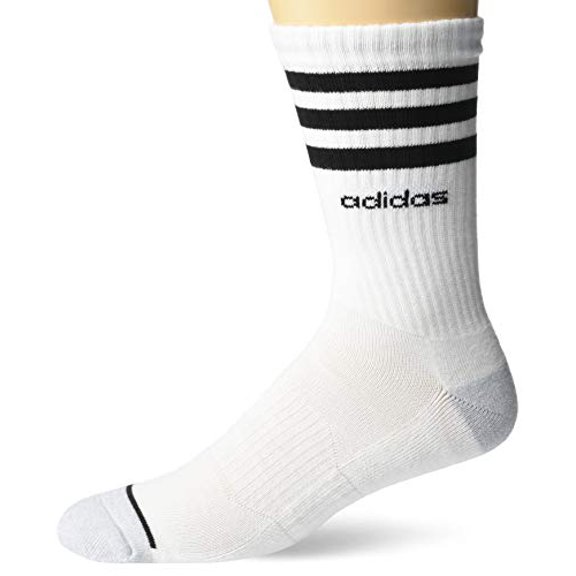 adidas Men's 3 Pk Crew Socks White Size 6-12