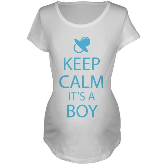 Keep Calm It's a Boy Maternity T-Shirt - 2X-Large