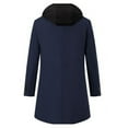 thumbnail image 3 of Mens Long Trench Coat Mid Long Jacket Casual Belted Overcoat Cotton Blend Peacoat Men's Fashion, Dark Blue, Size XXL, 3 of 5