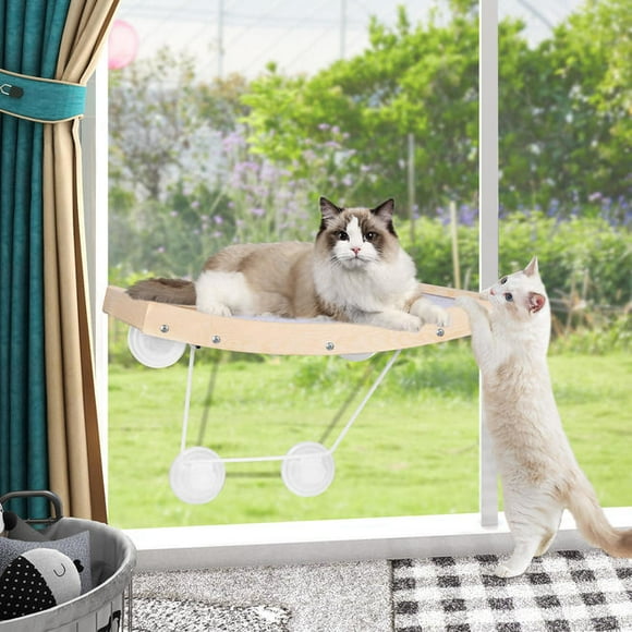 Cat Window Perch, Cat Hammock Window Seat with Strong Suction Cups, Window Mounted Cat Bed, Weighted Up to 40lb